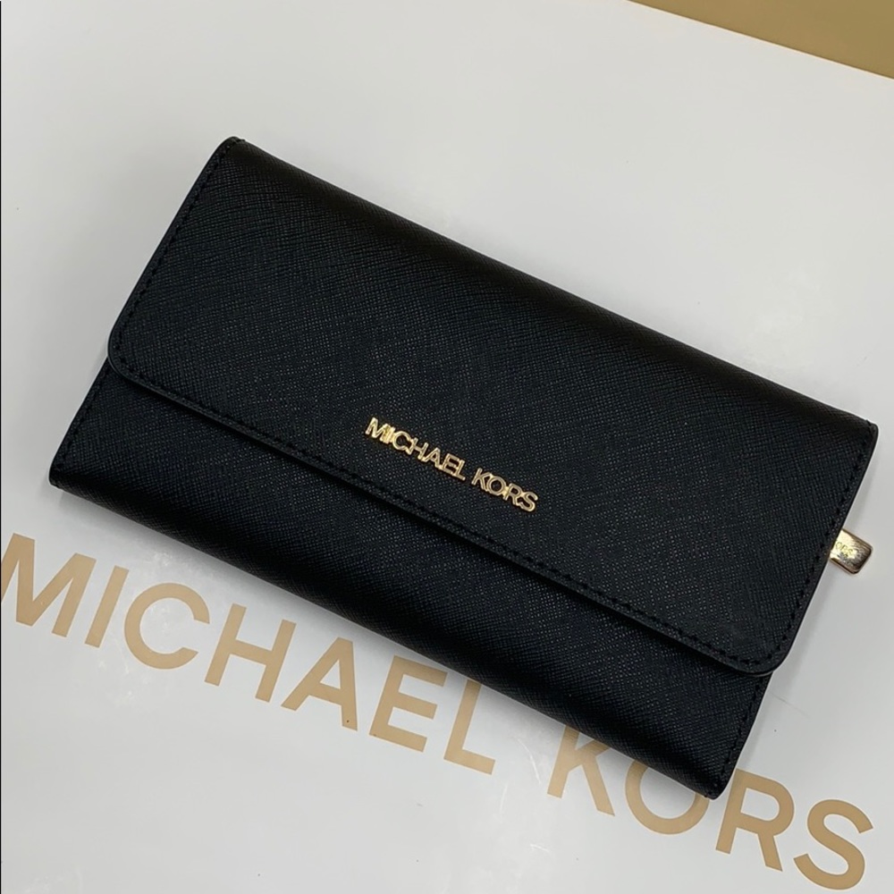Michael Kors Jet Set Travel Lg Trifold Wallet - Picture 1 of 16